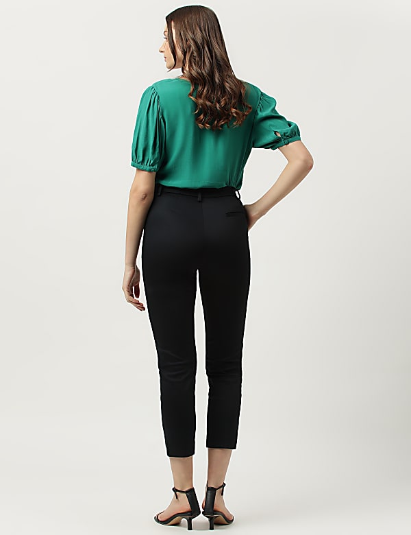 Cotton Rich Straight Leg Trousers