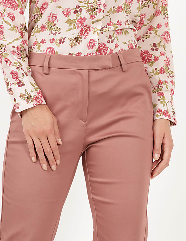 Cotton Mix Plain Slim Fit Trouser