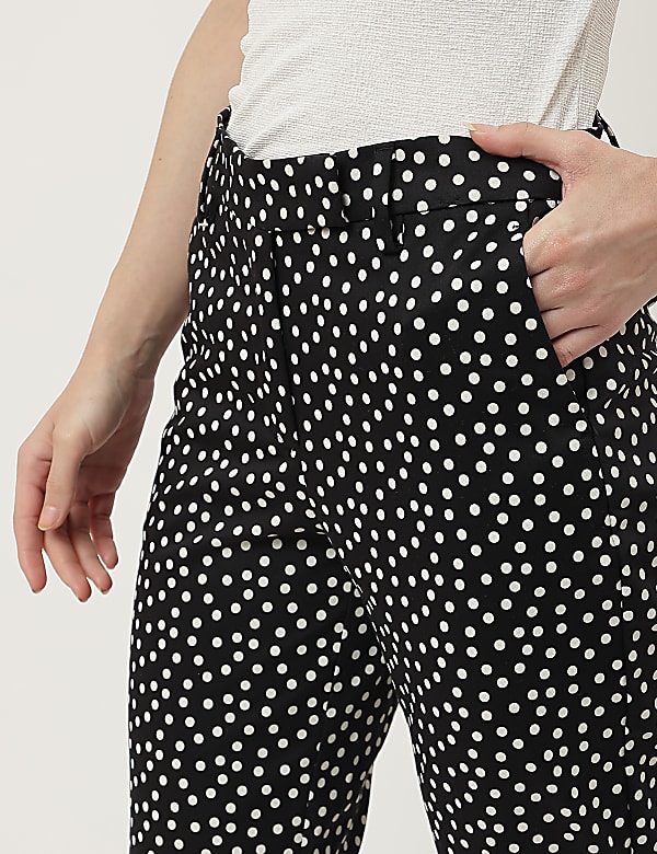 Cotton Mix Polka Dot Slim Fit Trouser