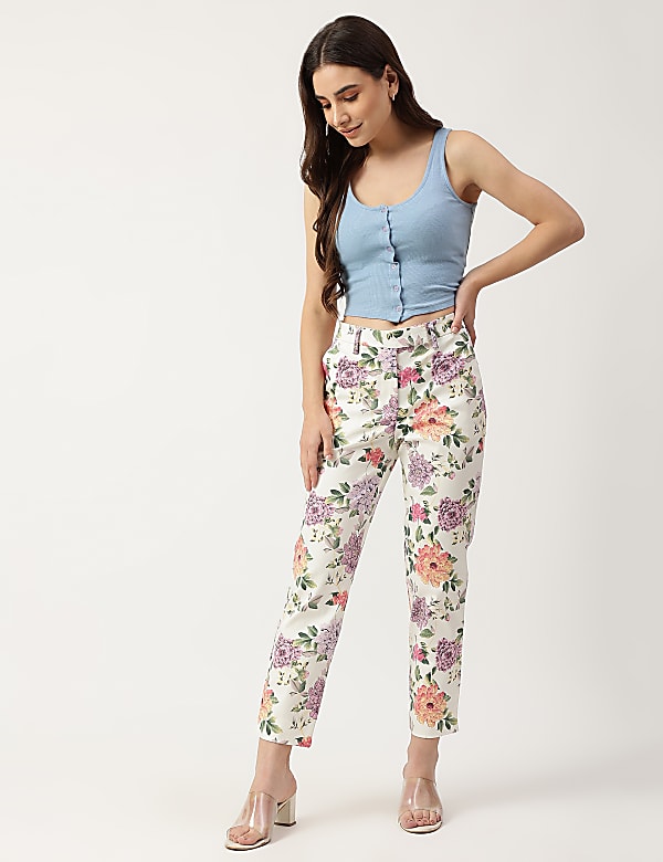 Floral trousers cheap