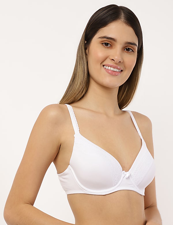 2 Pack Cotton Mix Self Design Skinny Bra
