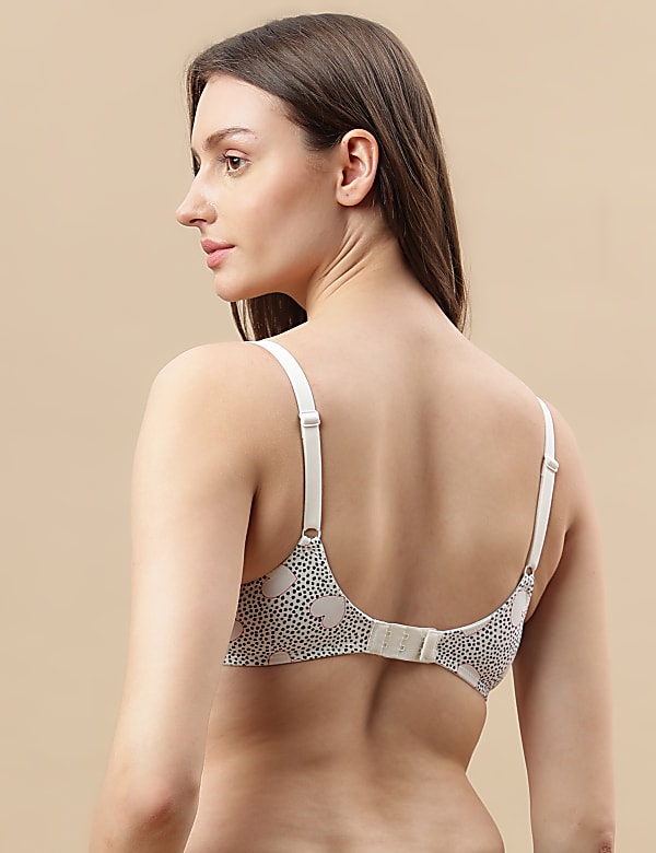 Printed Cotton Mix Padded Demi Cup Bra