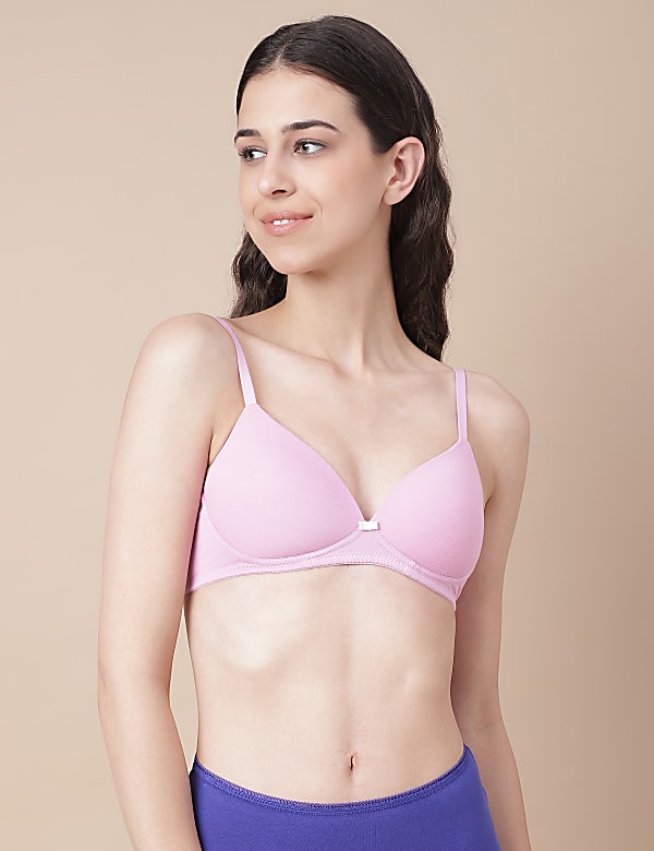 2 Pack Cotton Mix Printed Non Wired Bra