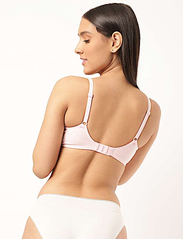 Cotton Mix Padded Demi Cup Bra