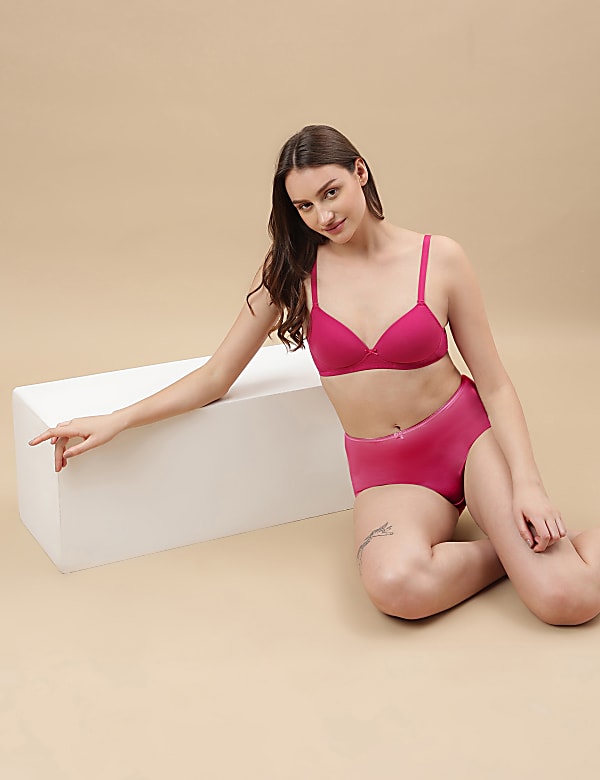 Cotton Mix Padded Demi Cup Bra