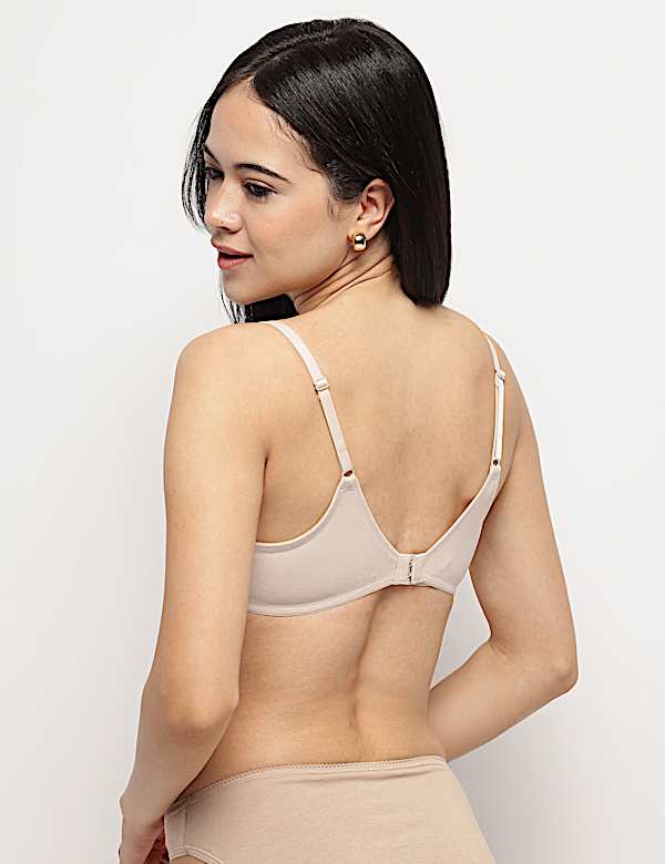 Cotton Mix Padded Demi Cup Bra
