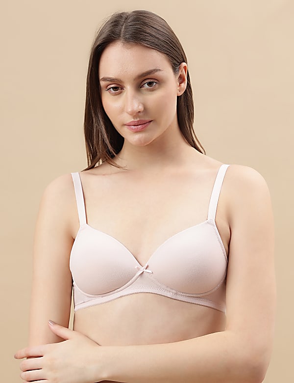 Cotton Mix Padded Demi Cup Bra