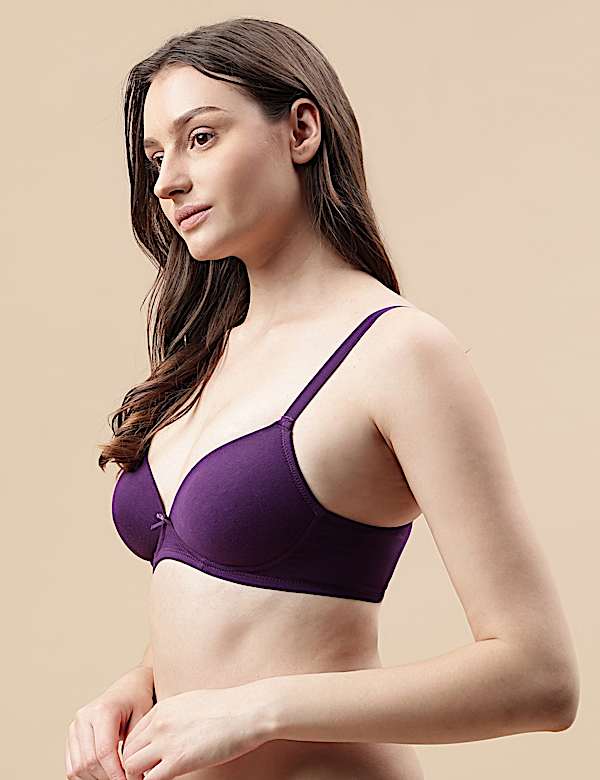 Cotton Mix Padded Demi Cup Bra