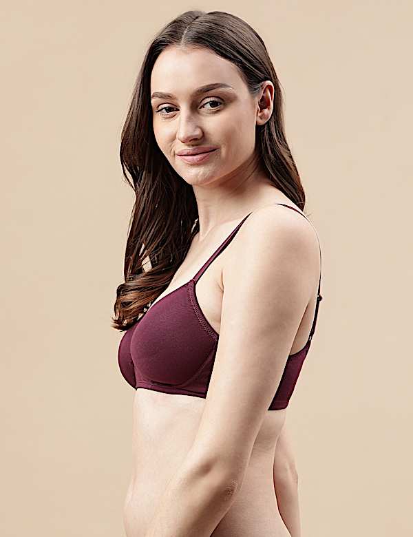 Cotton Mix Padded Demi Cup Bra