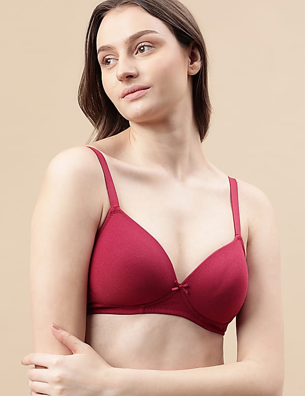 Cotton Mix Padded Demi Cup Bra
