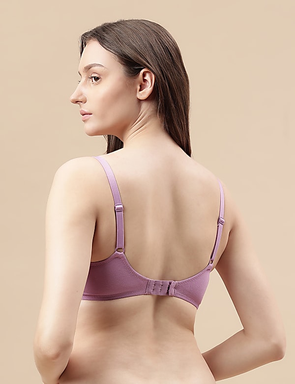 Cotton Mix Padded Demi Cup Bra