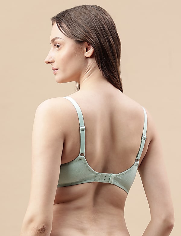 Cotton Mix Padded Demi Cup Bra