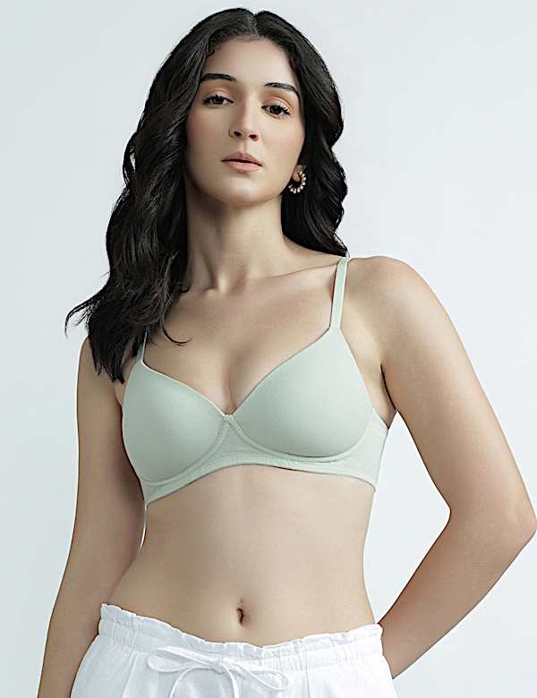 Cotton Rich Sweetheart Neck Bra