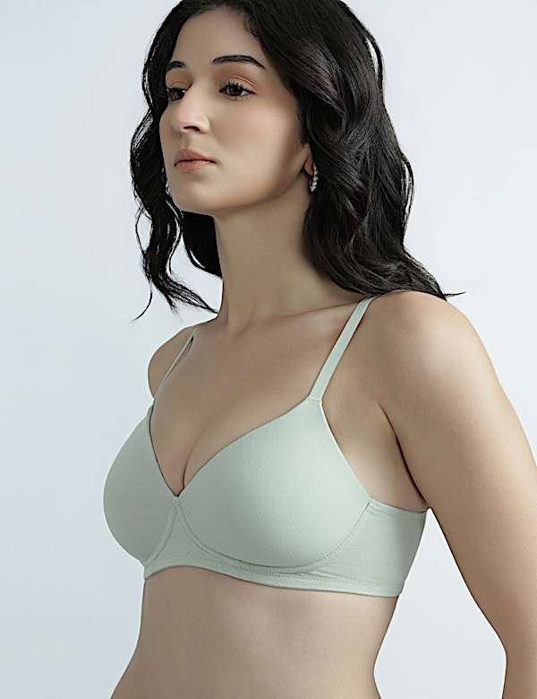 Cotton Rich Sweetheart Neck Bra