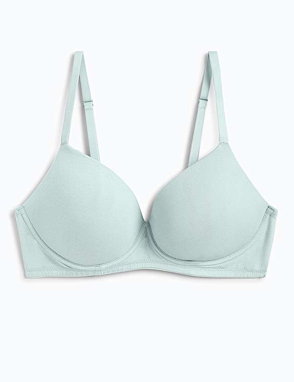 Cotton Rich Plain Sweetheart Neck Bra