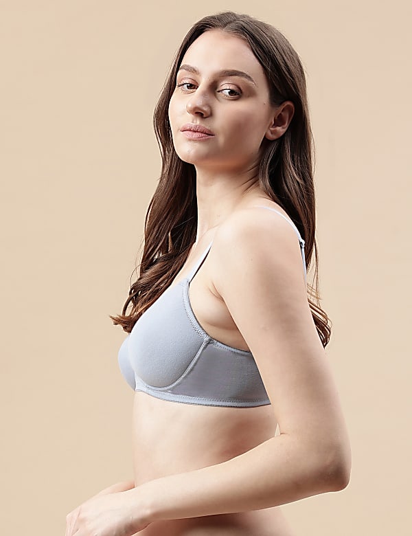 Cotton Mix Padded Demi Cup Bra