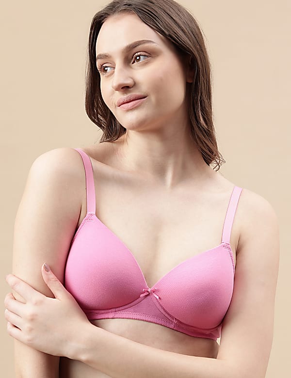 Cotton Mix Padded Demi Cup Bra