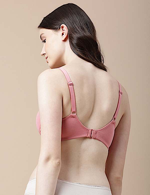 Cotton Mix Padded Demi Cup Bra