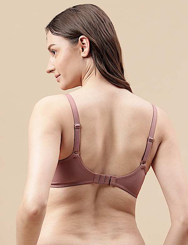 Cotton Mix Padded Demi Cup Bra