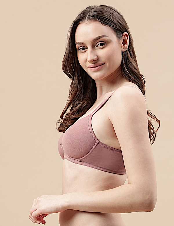 Cotton Mix Padded Demi Cup Bra