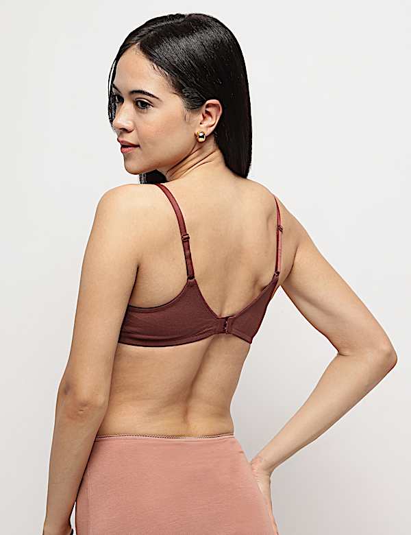 Cotton Mix Padded Demi Cup Bra