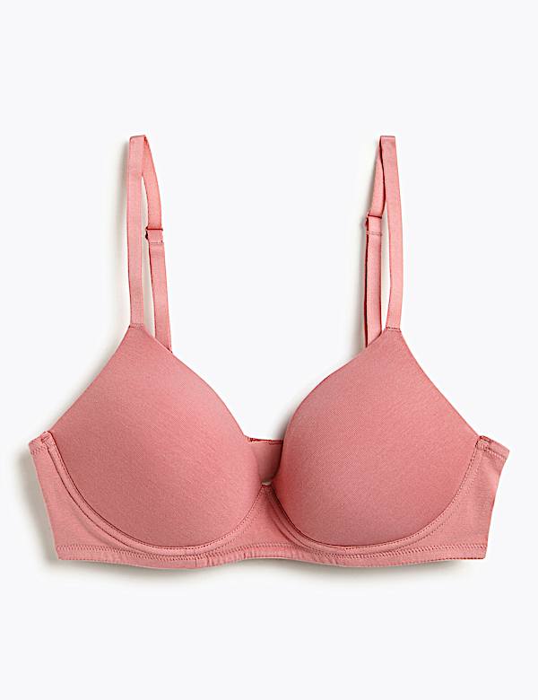 Cotton Rich Plain Sweetheart Neck Bra