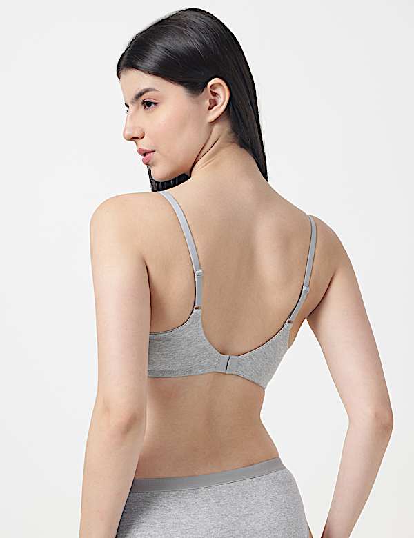 Cotton Mix Padded Demi Cup Bra