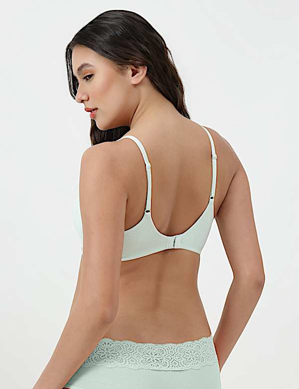 Cotton Rich Plain Sweetheart Neck Bra