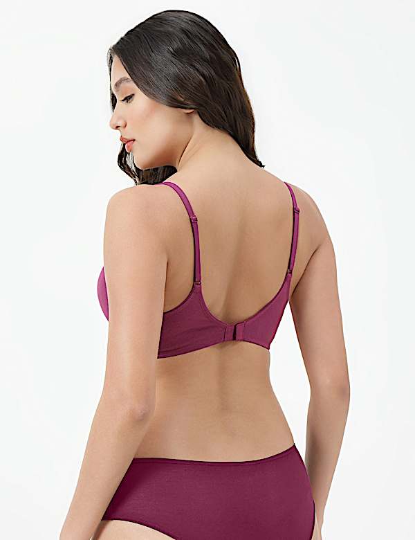 Cotton Rich Plain Sweetheart Neck Bra