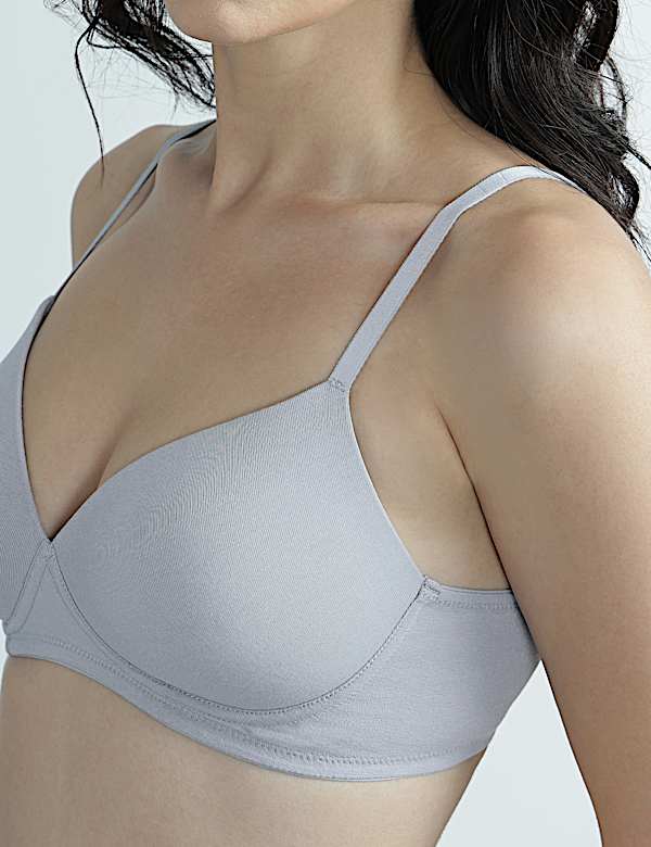 Cotton Rich Sweetheart Neck Bra