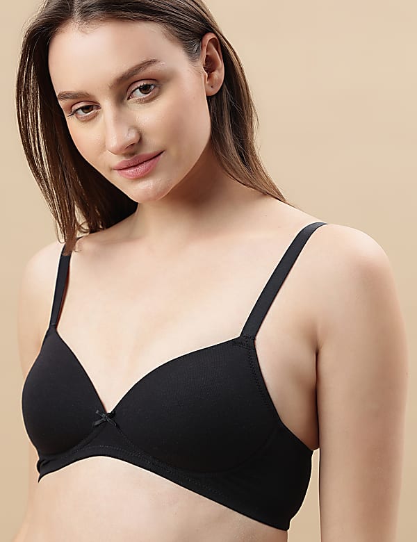 Cotton Mix Padded Demi Cup Bra