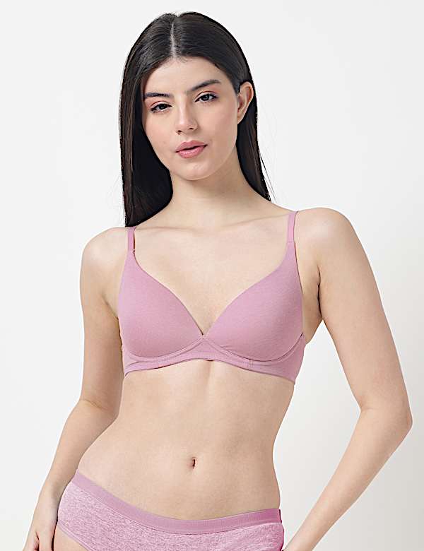 Plain Non-Wired Plunge Bra