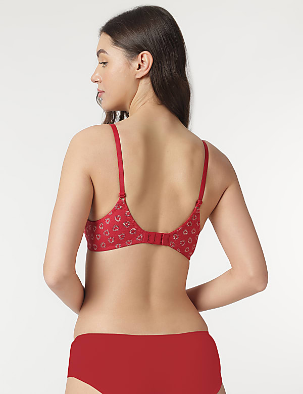 Printed Non-Wired Plunge Bra