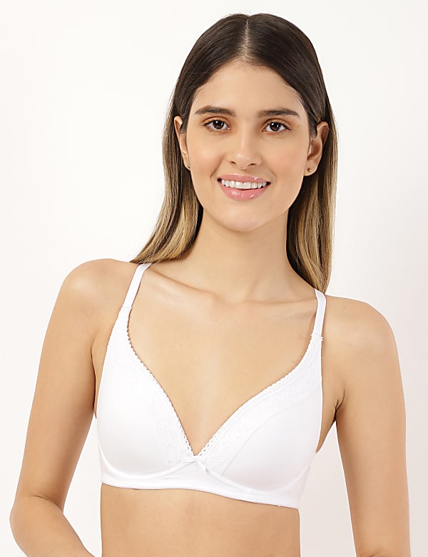 2 Pack Cotton Plain Sweetheart Neck Bra