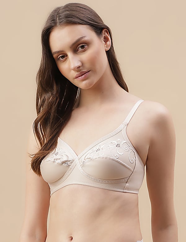 Wired Laced Floral Embroided Bra