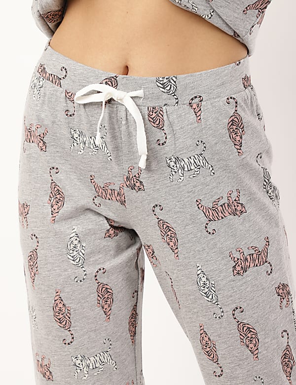Cotton Mix Printed Round Neck Night Set