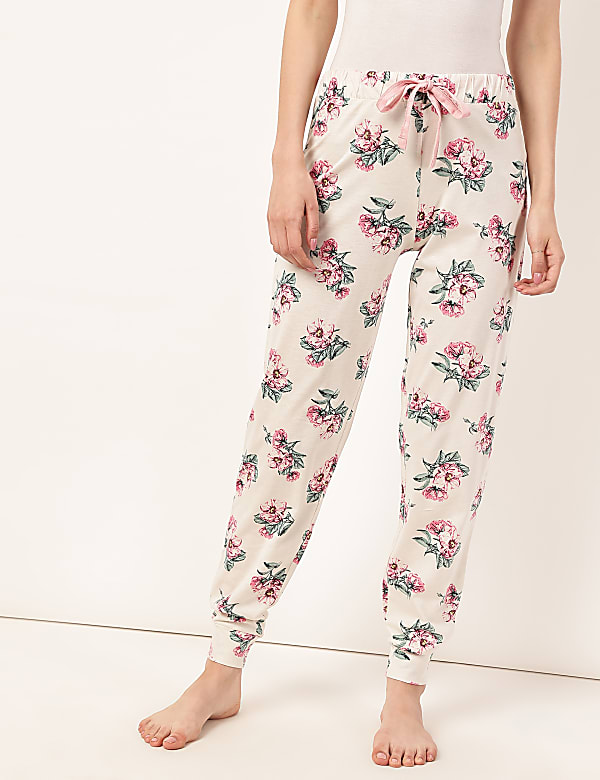 Cotton Mix Floral Regular Fit Trouser