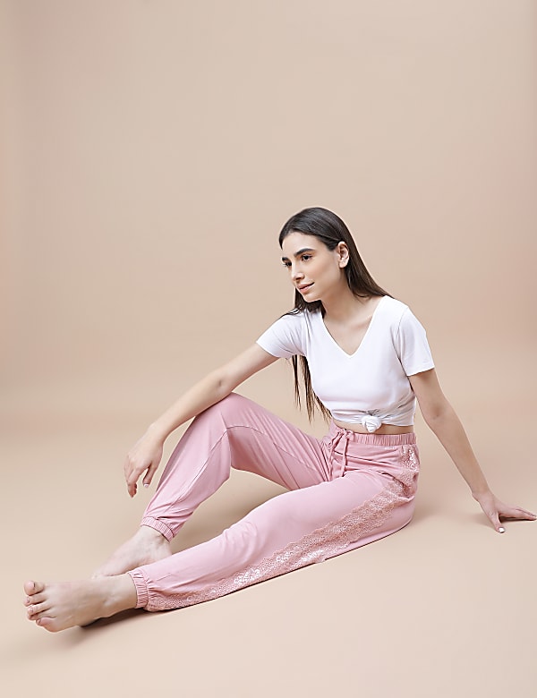 Viscose Mix Lace Regular Fit Pyjama