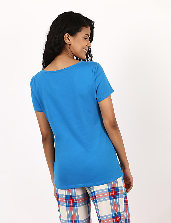 Jersey Top & Check Woven Bottom