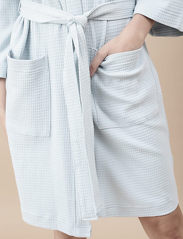 Pure Cotton Waffle Shawl Neck Gown