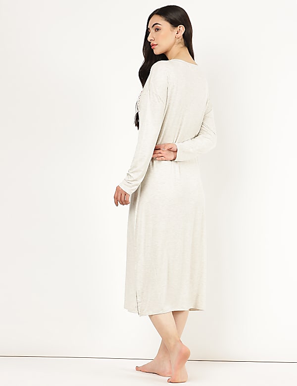 Viscose Mix Plain Round Neck Dress