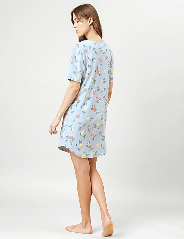 Printed Regular Round Neck Night Dress
