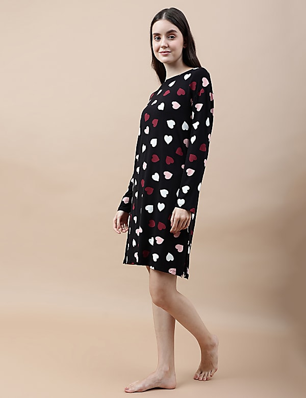 Viscose Mix Printed Round Neck Nightdress