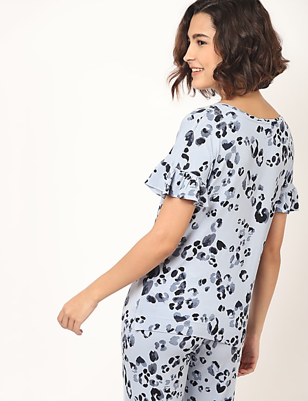 Viscose Mix Printed Round Neck Top