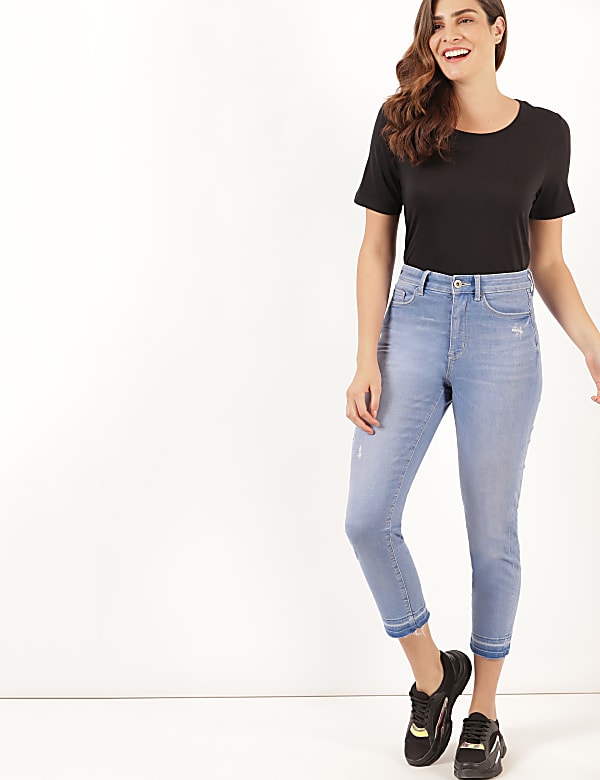 Cotton Mix Plain Round Neck T-Shirt