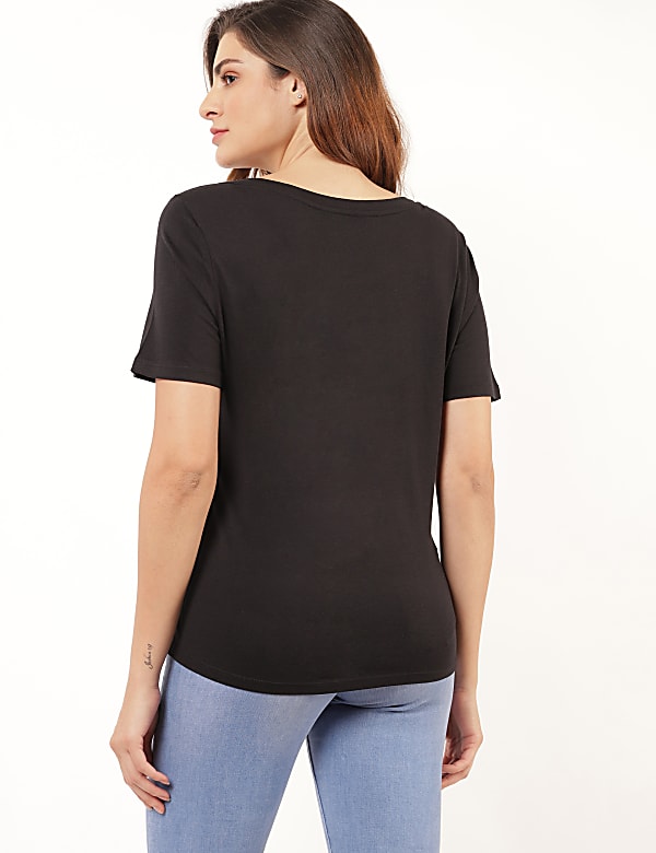 Cotton Mix Plain Round Neck T-Shirt