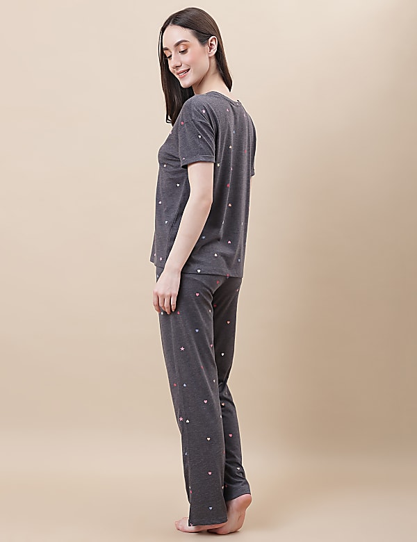 Cotton Mix Crew Neck Loungewear Set