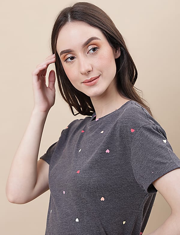 Cotton Mix Crew Neck Loungewear Set