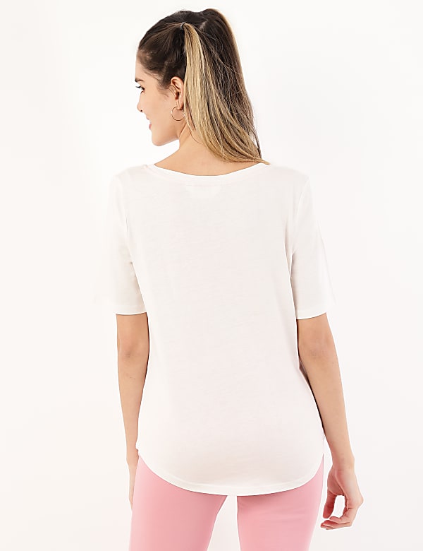 Cotton Mix Floral Round Neck Top