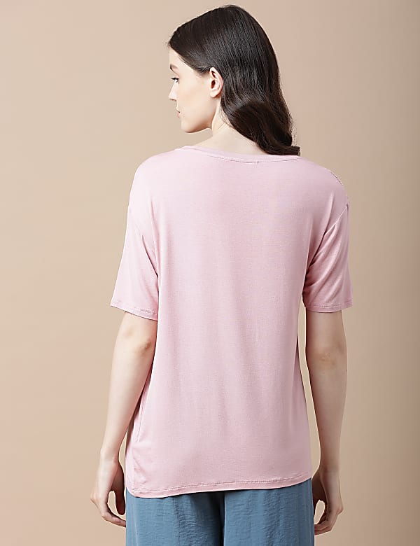 Viscose Mix Lace Round Neck Top
